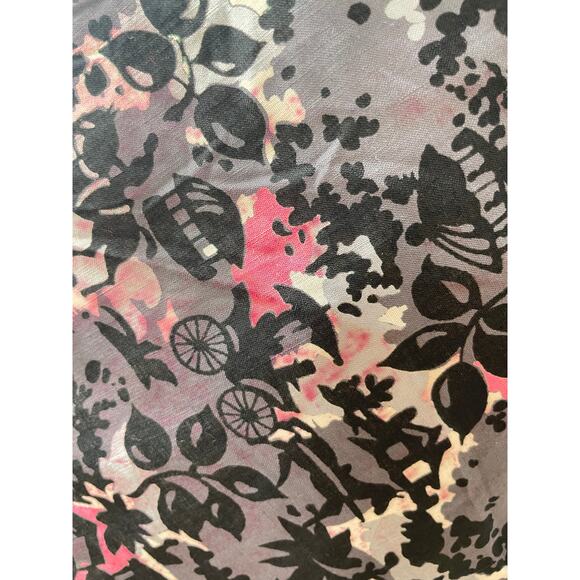 50s Vintage Scenic Novelty Print Cotton Dress 32” Horsehair Slip Metal Zipper - Picture 9 of 12